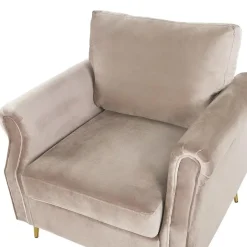 Beliani VIETAS - Fauteuil - Beige - Fluweel Online