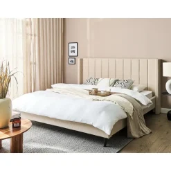 Beliani VILETTE - Tweepersoonsbed - Beige - 180 x 200 cm - Bouclé Discount
