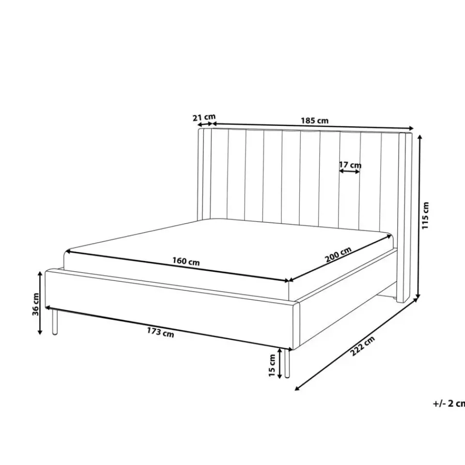 Beliani VILETTE - Tweepersoonsbed - Beige - 160 x 200 cm - Bouclé Online