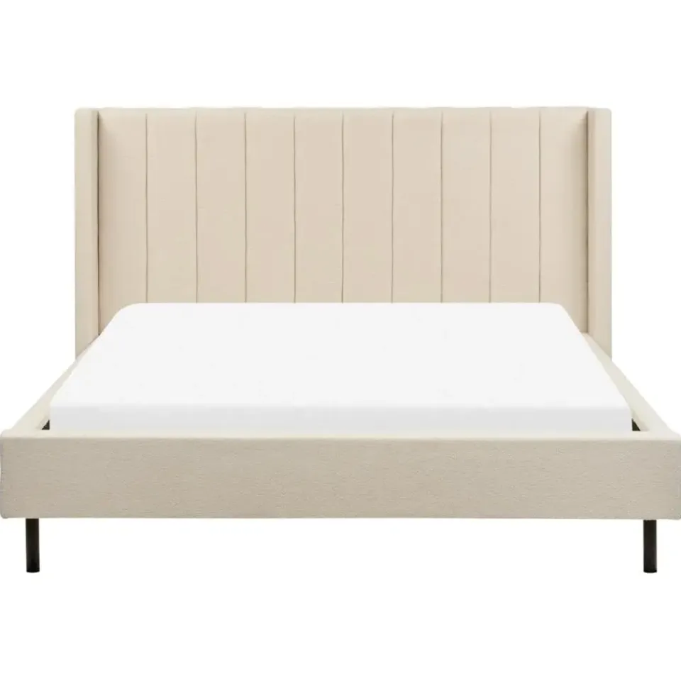 Beliani VILETTE - Tweepersoonsbed - Beige - 160 x 200 cm - Bouclé Online