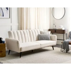 Beliani VIMMERBY - Slaapbank - Lichtbeige - Polyester Hot