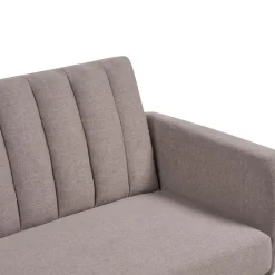 Beliani VIMMERBY - Slaapbank - Lichtbruin - Polyester Discount