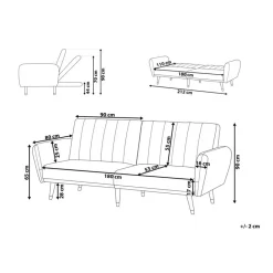 Beliani VIMMERBY - Slaapbank - Lichtbruin - Polyester Discount