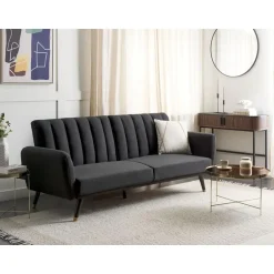 Beliani VIMMERBY - Slaapbank - Zwart - Polyester Outlet