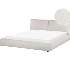 Beliani VINAY - Tweepersoonsbed - Beige - 180 x 200 cm - Corduroy Sale