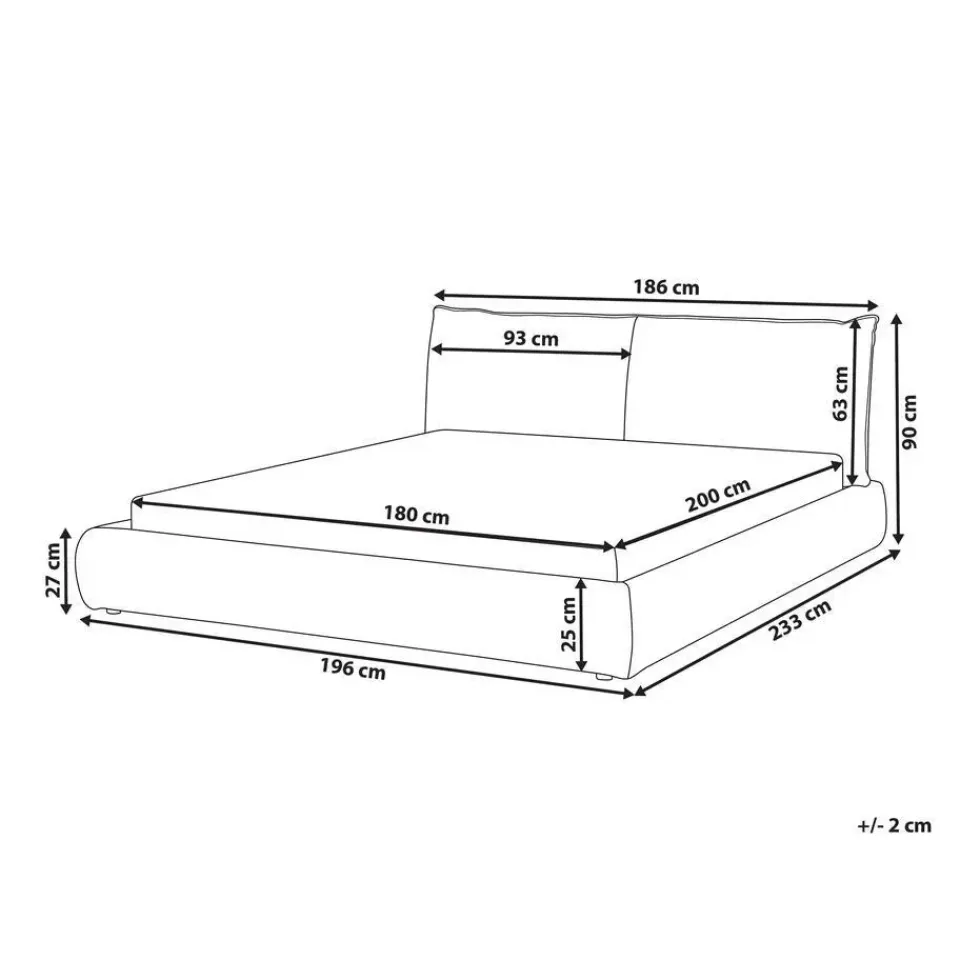 Beliani VINAY - Tweepersoonsbed - Beige - 180 x 200 cm - Corduroy Sale