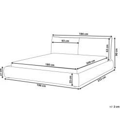 Beliani VINAY - Tweepersoonsbed - Beige - 180 x 200 cm - Corduroy Sale