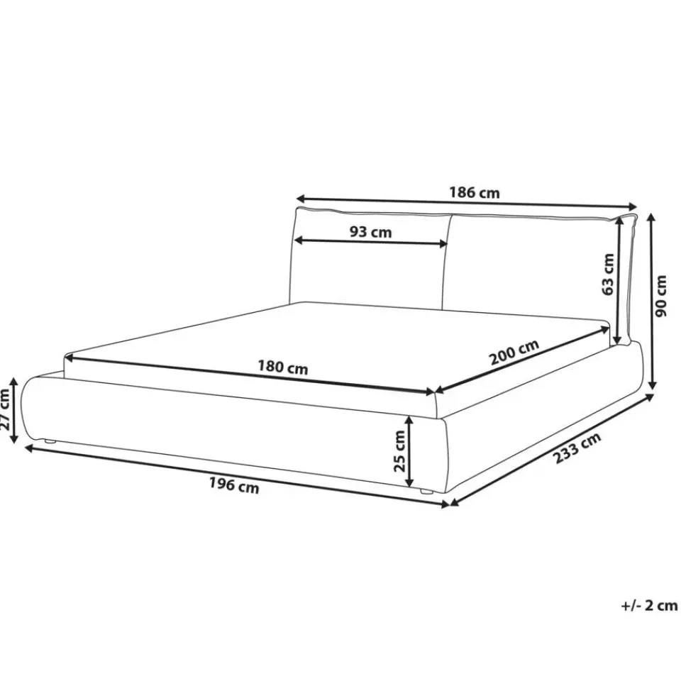 Beliani VINAY - Tweepersoonsbed - Beige - 180 x 200 cm - Corduroy Sale