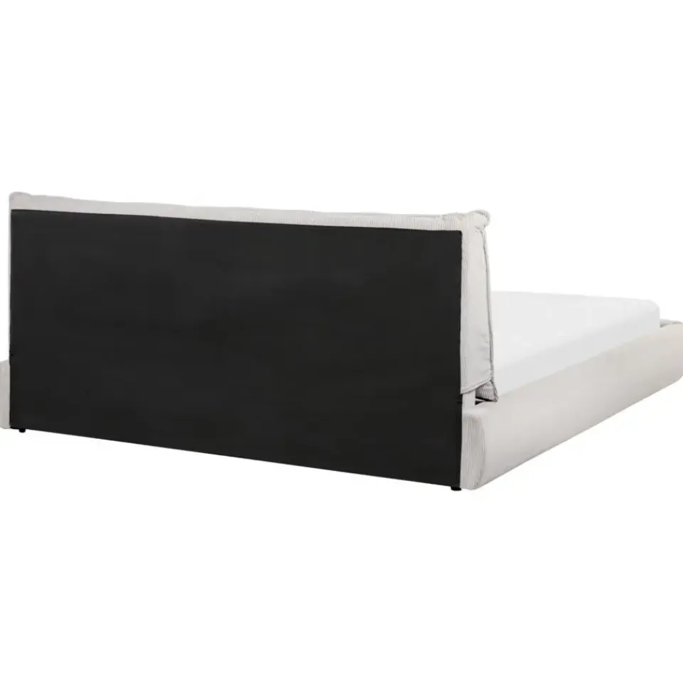 Beliani VINAY - Tweepersoonsbed - Beige - 180 x 200 cm - Corduroy Sale