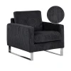 Beliani VIND - Fauteuil - Zwart - Corduroy Discount