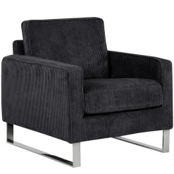 Beliani VIND - Fauteuil - Zwart - Corduroy Discount