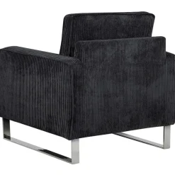 Beliani VIND - Fauteuil - Zwart - Corduroy Discount