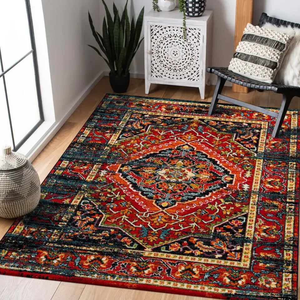 Muratap Vintage Marrakech Vloerkleed Zwart / Multi Laagpolig - 160x230 CM Online