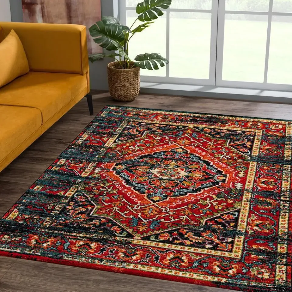 Muratap Vintage Marrakech Vloerkleed Zwart / Multi Laagpolig - 160x230 CM Online