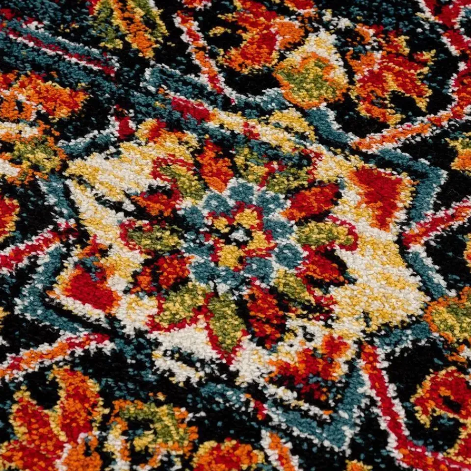 Muratap Vintage Marrakech Vloerkleed Zwart / Multi Laagpolig - 160x230 CM Online