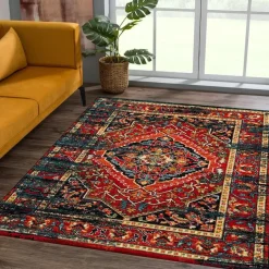 Muratap Vintage Marrakech Vloerkleed Zwart / Multi Laagpolig - 140x200 CM Hot
