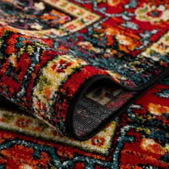 Muratap Vintage Marrakech Vloerkleed Zwart / Multi Laagpolig - 140x200 CM Hot