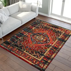 Muratap Vintage Marrakech Vloerkleed Zwart / Multi Laagpolig - 140x200 CM Hot