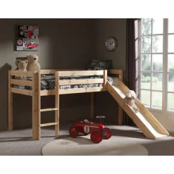 Vipack halfhoogslaper Pino met glijbaan - grenenhout - 90x200 cm Online