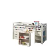 Vipack halfhoogslaper Pino met bureau - incl. lades - wit - 114x105x209,3 cm Best