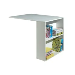 Vipack halfhoogslaper Pino met bureau en boekenkast - wit - 114x105,4x209,4 cm New