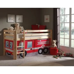 Vipack halfhoogslaper Pino met brandweerset - grenenhout Outlet