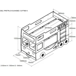 Vipack stapelbed Brandweer - rood - 141x97x227 cm Hot