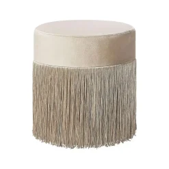 Beliani VIRGINIA - Poef - Beige - 36 cm - Fluweel Hot