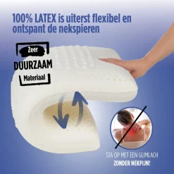 Vitapur Hoofdkussen - Latex hoofdkussen - Verkoelend - 60x40 cm Outlet