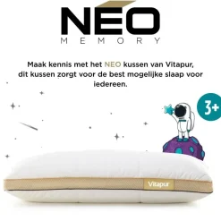 Vitapur Kinderkussen - Traagschuim vulling - 40x60 cm - 2 stuks Best