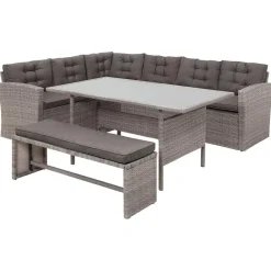 Beliani VITERBO - Loungeset voor 8 - Grijs - PE rotan Online