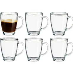 Vivalto Design koffie/thee glazen - 6x stuks - glas - 310 ml