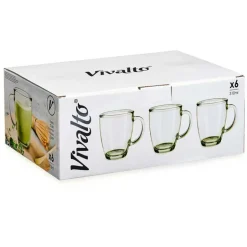 Vivalto Design koffie/thee glazen - 6x stuks - glas - 310 ml
