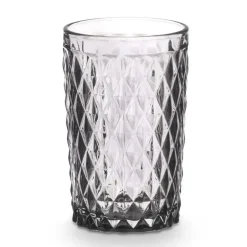 Vivalto Drinkglazen Diamonds - grijs glas - 6x - 370 ml Outlet