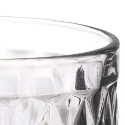 Vivalto Drinkglazen Diamonds - grijs glas - 6x - 370 ml Outlet