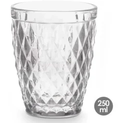 Vivalto Drinkglazen/waterglazen Diamonds - glas - 6x - 250 ml Clearance