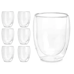 Vivalto dubbelwandige koffie/theeglazen - 6x - glas - 326 ml Discount