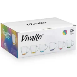 Vivalto Koffie/thee glazen - 6x stuks - glas - met tint - 310 ml New