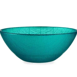 Vivalto schaaltjes/kommetjes - glas - turquoise blauw - D15 cm Best