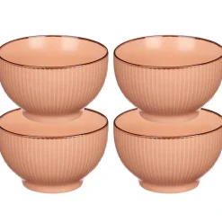 Vivalto schaaltjes/kommetjes - porselein - zalm roze - D14 cm