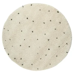 Interieur05 Vloerkleed Kinderkamer stip - Wit/Zwart - Dots - - Rond 120 Ø Best
