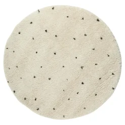 Interieur05 Vloerkleed Kinderkamer stip - Wit/Zwart - Dots - - Rond 160 Ø New