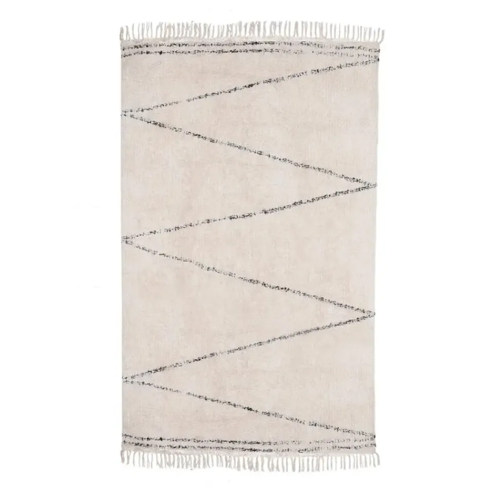 Giga Meubel Vloerkleed 120x180 - Beige & Zwart - Katoen Polyester - Vloerkleed Kabah - Giga Discount