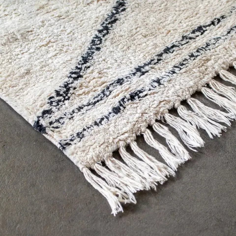 Giga Meubel Vloerkleed 120x180 - Beige & Zwart - Katoen Polyester - Vloerkleed Kabah - Giga Discount