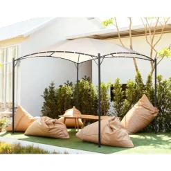 Beliani VOMERO - Tuinpaviljoen - Beige - Staal Best