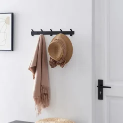 ACAZA Wand Kapstok in Metaal, Hangende Muurkapstok van 49 cm Lang met 10 Haken, Zwart Online