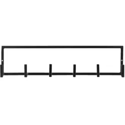Leen Bakker Wandhaak Aken 6 haaks - zwart - 12x50x8 cm Clearance