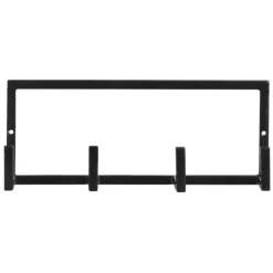 Leen Bakker Wandhaak Aken 4 haken - zwart - 12x30,5x8 cm Best