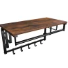 Merkloos Wandkapstok - vintage - 5 haken - 66x27x30 cm - vintage bruin Clearance