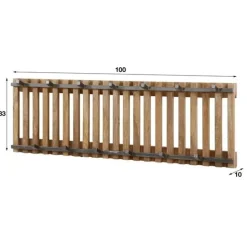 Giga Living Wandkapstok Hout - 13-Haken - 100x10x33cm - Tweak Outlet